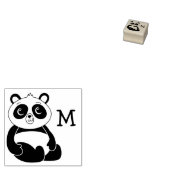 Tampons Encreurs Panda Bear Cute Monogramme initial (Tamponné)