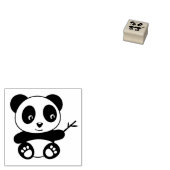 Tampons Encreurs Panda minuscule mignonne tenant un bambou 1x1 (Tamponné)
