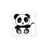 Tampons Encreurs Panda minuscule mignonne tenant un bambou 1x1 (Impression)