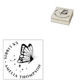 Tampons Encreurs Papillon personnalisé & Étoiles Round Ex Libris Pl (Tamponné)