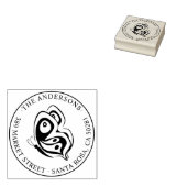 Tampons Encreurs Papillon personnalisé Nom de famille arrondi Adres (Tamponné)