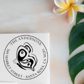 Tampons Encreurs Papillon personnalisé Nom de famille arrondi Adres