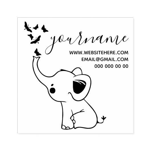 Tampons Encreurs Papillons volant du nez d'un éléphant (Impression)