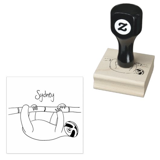 Tampons Encreurs Paresse souriante mignon sur dessin animé en bambo (Tamponné)