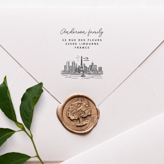 Tampons Encreurs Paris Eiffel Nom personnalisé Adresse de retour à 