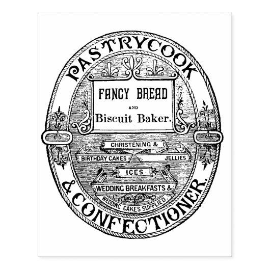 Tampons Encreurs Pâtisserie Cuisinière Timbre d'art en bois (Impression)