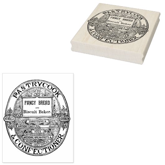 Tampons Encreurs Pâtisserie Cuisinière Timbre d'art en bois (Tamponné)