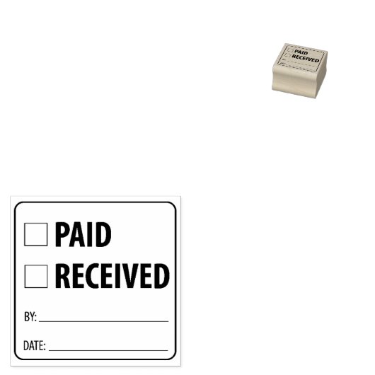 Tampons Encreurs Payé / reçu, deux en un (Tamponné)