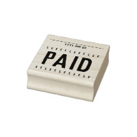 "Payé" + Symbole Pound Timbre en caoutchouc