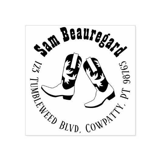 Tampons Encreurs Pays Adresse de retour Timbre Ligne Botte de danse (Impression)