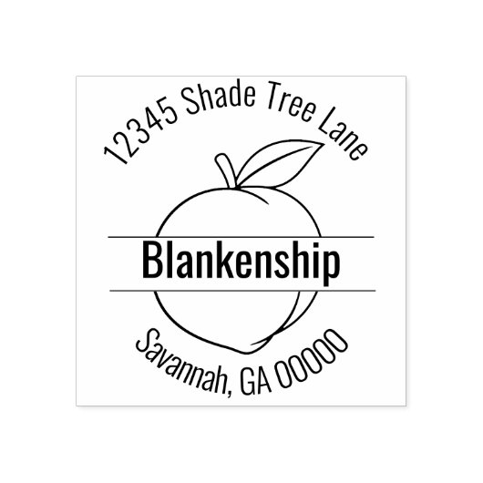 Tampons Encreurs Peach oeuvre d'art ronde adresse nom personnalisé (Impression)