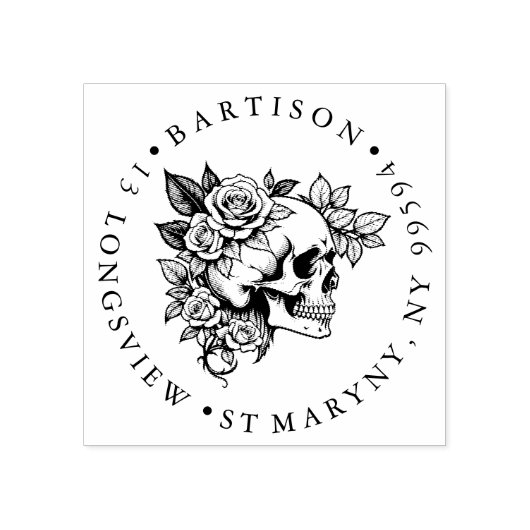 Tampons Encreurs Peau fleuri ADRESSE EN BOIS POMPIER EN CAOUTCHOUC (Impression)