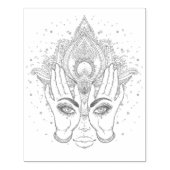 Tampons Encreurs Pêche & Or Boho Lotus Fleur Beauté Timbre en caout (Impression)