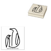 Tampons Encreurs Penguin Family Line Art Bird (Tamponné)