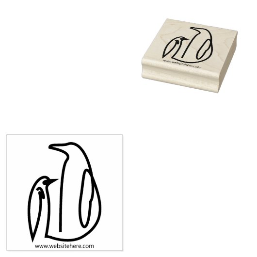 Tampons Encreurs Penguin Family Line Art Bird (Tamponné)