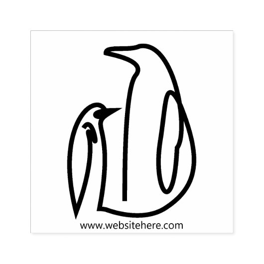 Tampons Encreurs Penguin Family Line Art Bird (Impression)