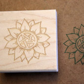 Tampons Encreurs Pentagramme de tournesol vert Druid Pagan