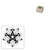 Tampons Encreurs Pentagramme noir avec fleurs Roses (Tamponné)