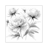 Tampons Encreurs Peonies en caoutchouc Var01 (Impression)