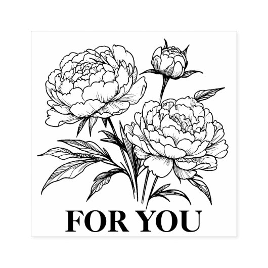 Tampons Encreurs Peonies en caoutchouc Var02 (Impression)