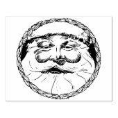 Tampons Encreurs Père Noël face dans un cercle de feuilles sacrées (Impression)