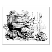 Tampons Encreurs Père Noël Jouer Piano Noël matin (Impression)