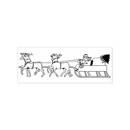 Tampons Encreurs Père Noël sur Reindeers Sled Sleigh Kids Noël do-i (Impression)