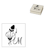 Tampons Encreurs Perles de plume Tribal Boho Amulet Monogramme (Tamponné)