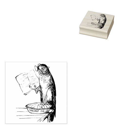 Tampons Encreurs Perroquet amusant avec lunettes de lecture et tart (Tamponné)