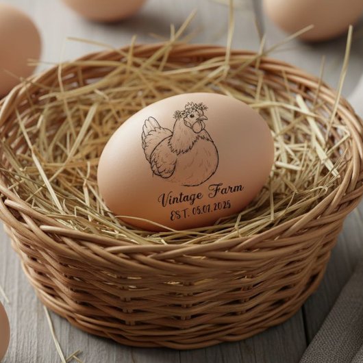 Tampons Encreurs Personalized egg stamp, personalized fresh egg