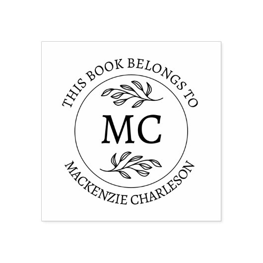 Tampons Encreurs Personalized Monogram This Book Belongs To (Impression)