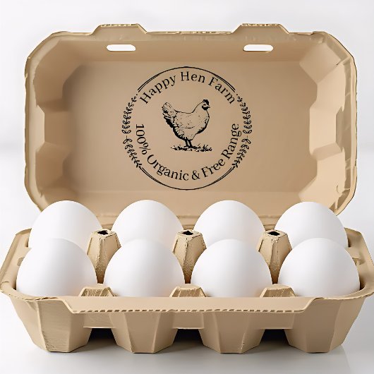 Tampons Encreurs Personalized Vintage Hen Egg Stamp – Custom Farm L