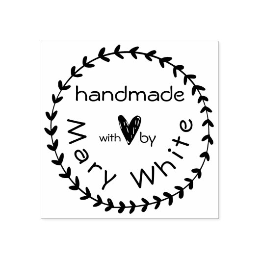 Tampons Encreurs Personnalisé À La Main Avec L'Amour Wreath Heart (Impression)