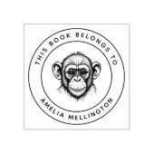 Tampons Encreurs Personnalisé Baby Chimp Ce livre appartient au nom (Impression)