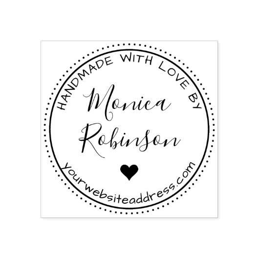 Tampons Encreurs Personnalisé Coeur & Arrondi Fait À La Main Avec A (Impression)