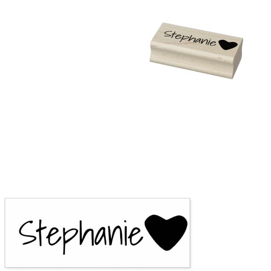 Tampons Encreurs Personnalisé Cute Simple Heart Name Custom Word (Tamponné)