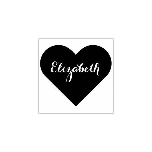 Tampons Encreurs Personnalisé Élégant Nom de script Coeur Amour (Impression)