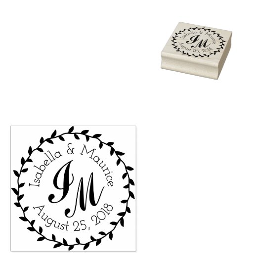 Tampons Encreurs Personnalisé Enregistrer la date Mariage en caoutc (Tamponné)