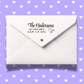 Tampons Encreurs Personnaliser 2 Coeurs Script Adresse de retour