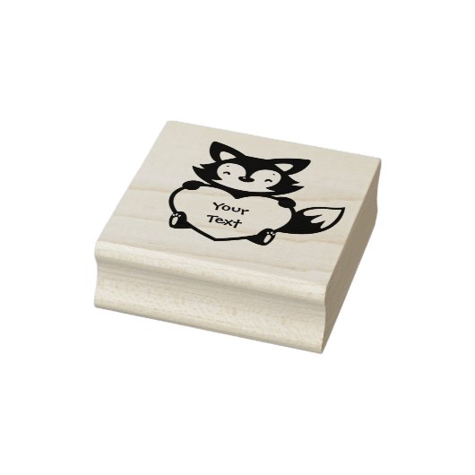 Tampons Encreurs Personnaliser - Little Fox Holding Heart (Tampon)