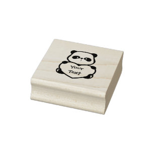 Tampons Encreurs Personnaliser - Petit Panda tenant le coeur