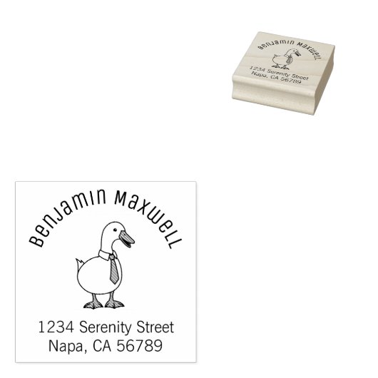 Tampons Encreurs Pet Duck Goose Necktie Arch Address (Tamponné)