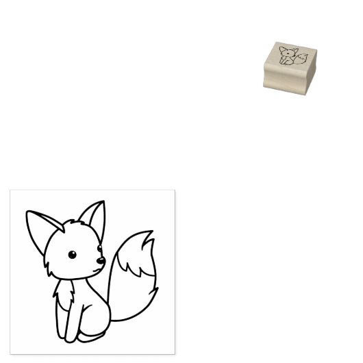 Tampons Encreurs Petit Fox mignon assis 1x1 (Tamponné)