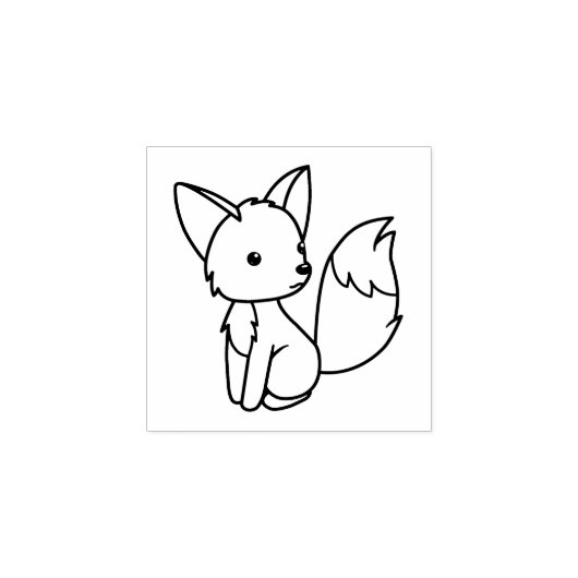 Tampons Encreurs Petit Fox mignon assis 1x1 (Impression)