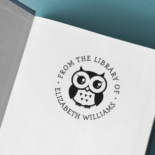 Tampons Encreurs Petit hibou de la bibliothèque du livre ajouter no