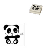 Tampons Encreurs Petit Panda mignon tenant un bâton en bambou (Tamponné)