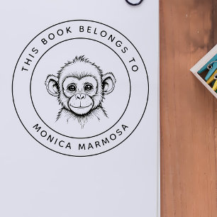 Tampons Encreurs Petit Singe Bébé Ce Livre Appartient Au Nom De L'E