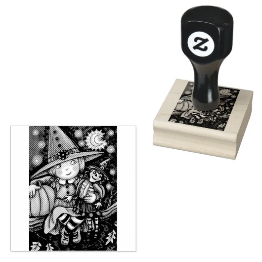 TAMPONS ENCREURS PETIT TÉMOIN ET RAG DOLL HALLOWEEN CAOUTCHOUC (Tamponné)