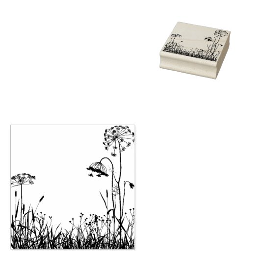 Tampons Encreurs Petit Timbre en caoutchouc - Fleurs sauvages Pré (Tamponné)