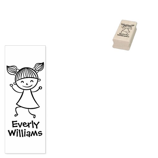 Tampons Encreurs Petite fille Timbre en caoutchouc personnalisé (Tamponné)